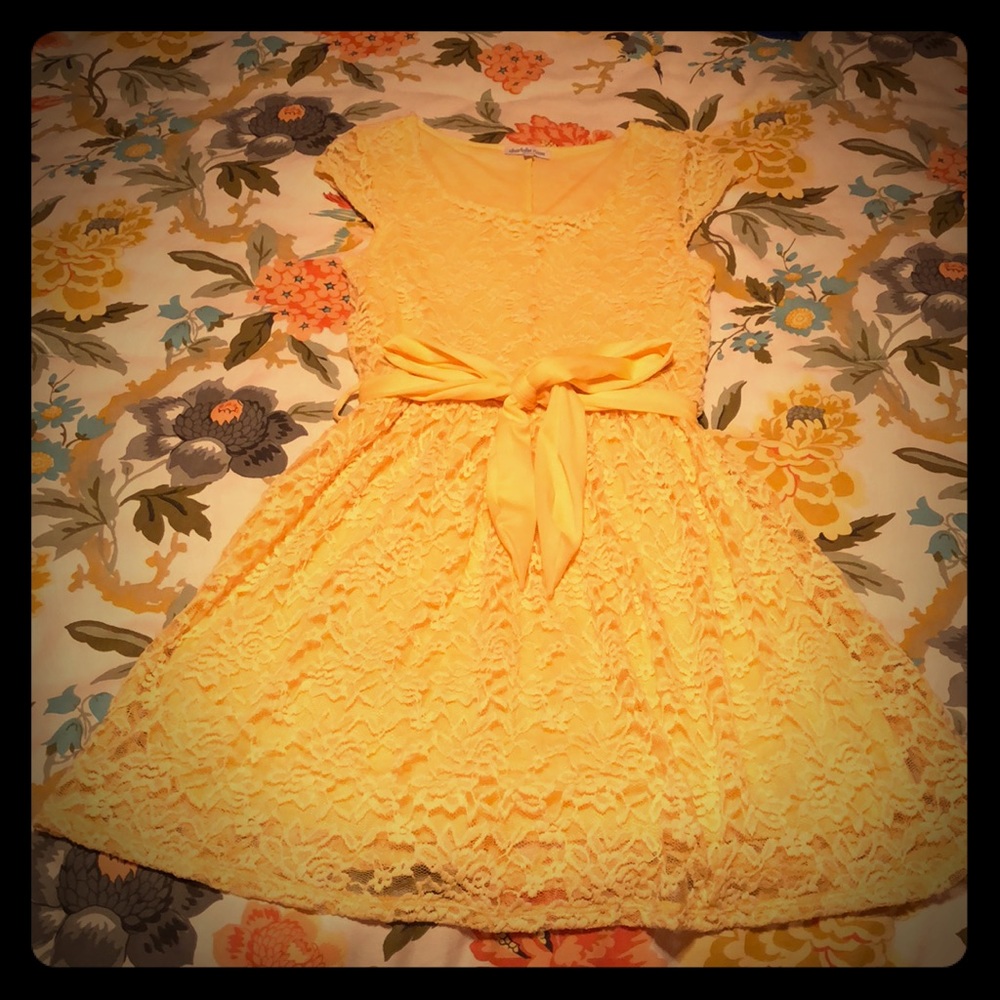 Sunny Yellow Lace Scoop Neck Sundress